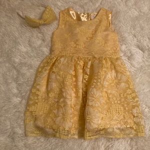 Canary Yellow Lace Toddler Dress
